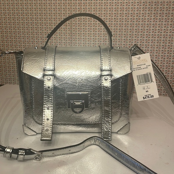 MICHAEL Michael Kors Bags Michaels Kors Manhattan Silver Satchel